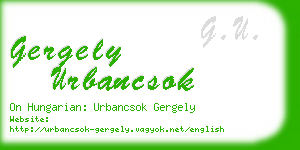 gergely urbancsok business card